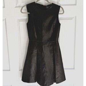 Armani Exchange Sz 0‎ NWT Black Shimmer Sleeveless Pleated Dress w/ Pockets